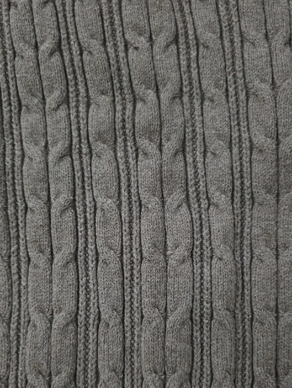 St. John's Bay Taupe Cable Knit Crewneck Sweater - Picture 2 of 4